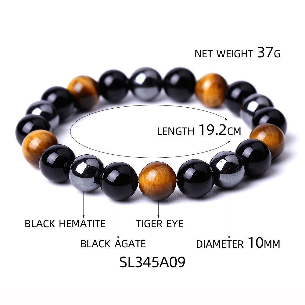 SSFH Power Protection Bracelet – Obsidian, Tiger Eye & Hematite