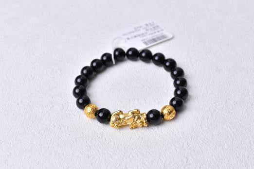 SSFH Golden Fortune – Pi Xiu Wealth Bracelet | Gold-Tone Beads | Women’s Abundance Jewelry