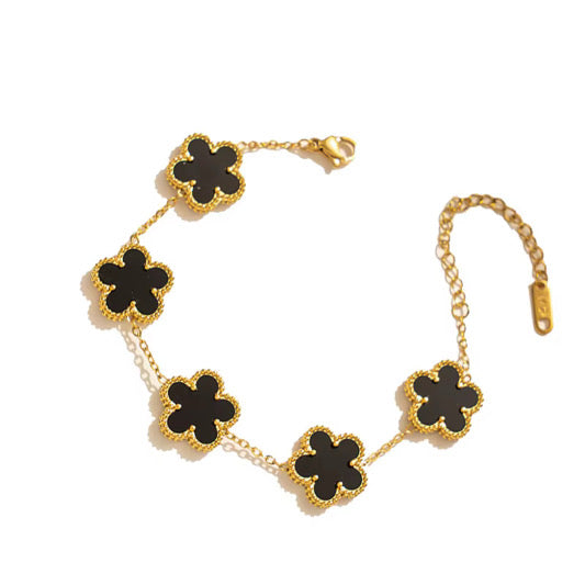 SSFH Clover Glow – 5-Leaf Clover Bracelet | Stainless Steel Gold or Silver | Women’s Luck Jewelry