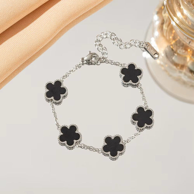 SSFH Clover Glow – 5-Leaf Clover Bracelet | Stainless Steel Gold or Silver | Women’s Luck Jewelry