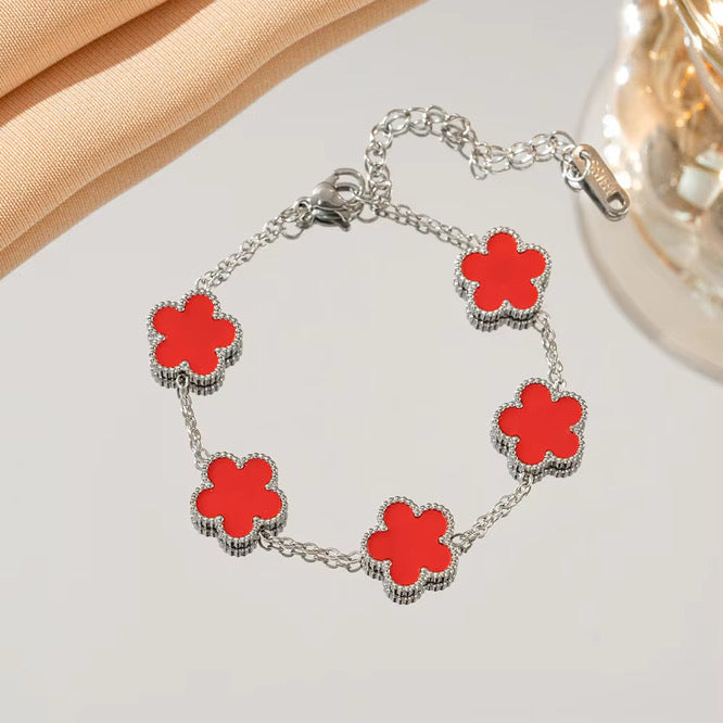 SSFH Clover Glow – 5-Leaf Clover Bracelet | Stainless Steel Gold or Silver | Women’s Luck Jewelry