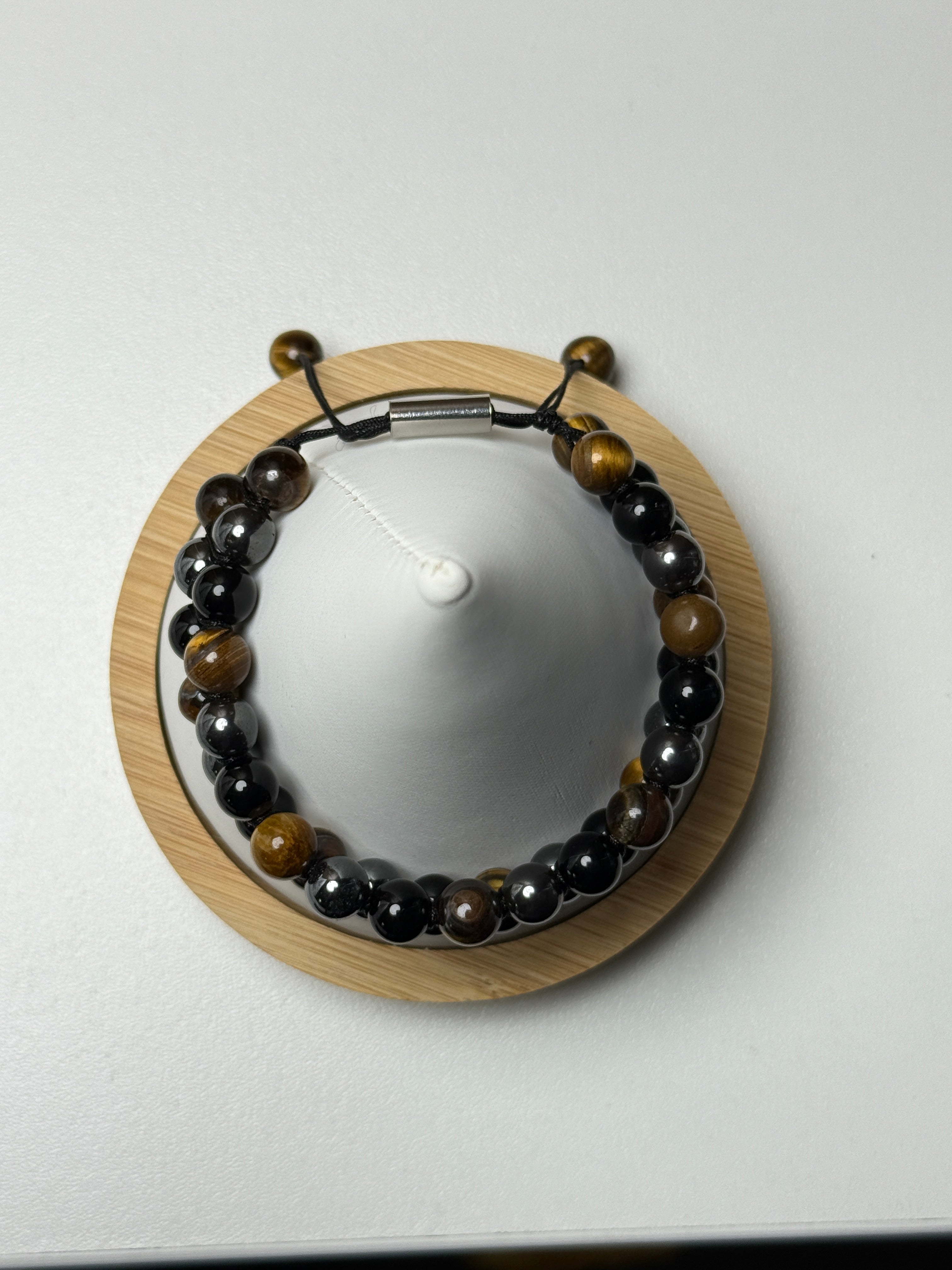 SSFH Braided Protection Trio Bracelet – Onyx, Hematite & Tiger Eye (Adjustable 8mm)