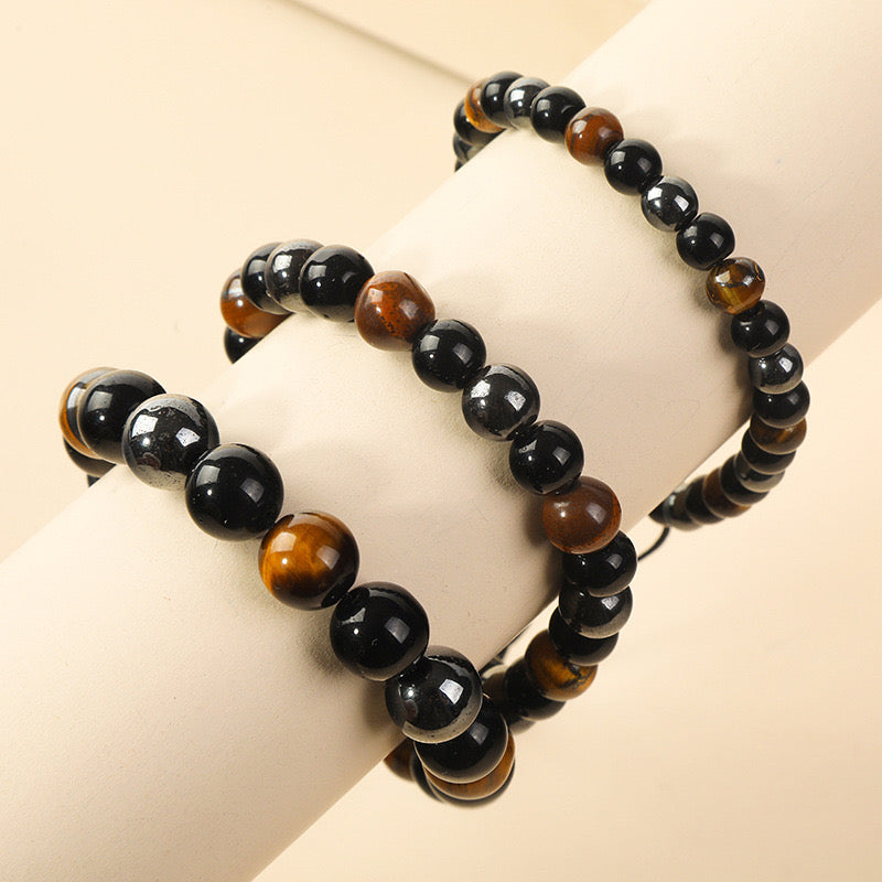 SSFH Power Protection Bracelet – Obsidian, Tiger Eye & Hematite