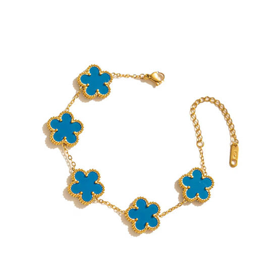 SSFH Clover Glow – 5-Leaf Clover Bracelet | Stainless Steel Gold or Silver | Women’s Luck Jewelry