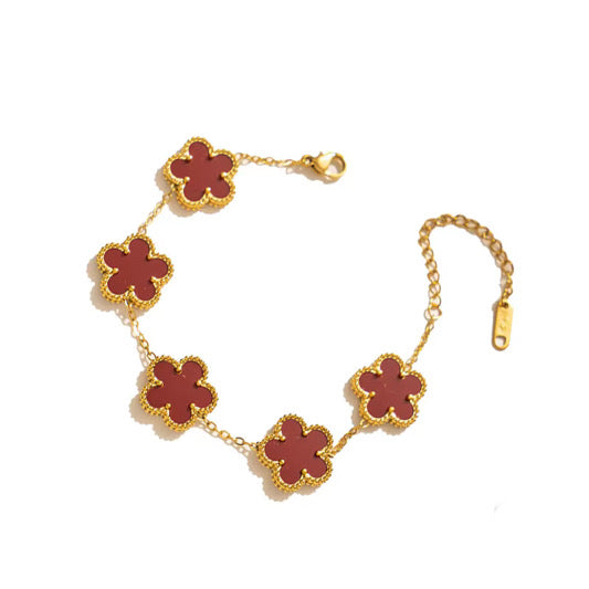 SSFH Clover Glow – 5-Leaf Clover Bracelet | Stainless Steel Gold or Silver | Women’s Luck Jewelry