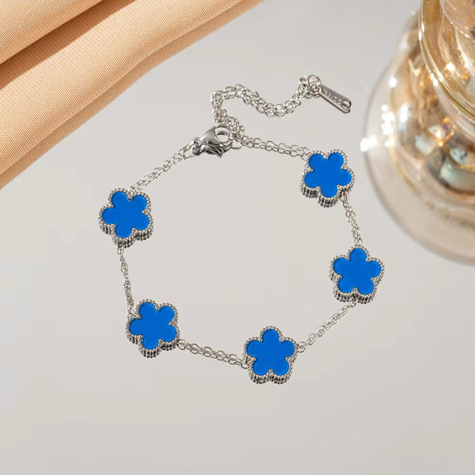 SSFH Clover Glow – 5-Leaf Clover Bracelet | Stainless Steel Gold or Silver | Women’s Luck Jewelry